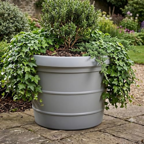 86cm Rotomoulded Large Planter (275L) - Frost-Proof Concrete Effect | Heavy-duty classic plastic plant pot with 275L capacity, frost-proof and UV-resistant, ideal for gardens and patios.