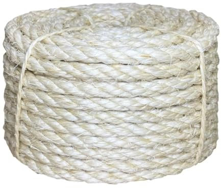ShGaxin Corda in Sisal 100% 10 mm 25 m,Corde,Fili e Catene,Cavi e funi,Corda Intrecciata,Cima per Ancoraggio e Ormeggio-155022