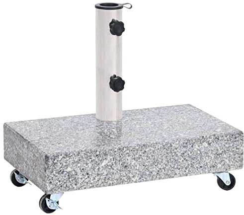 LAPOOH Socle de Parasol Gris Clair 45x25x8,3 cm Granite,Pied De Parasol,Pied De Parasol Lourd,Pied De Parasol sur roulettes