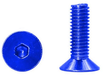 Pernos de aleación de aluminio de color M4x18/20, tornillos hexagonales internos avellanados planos, Azul oscuro, M4 x L-18mm-10 piezas