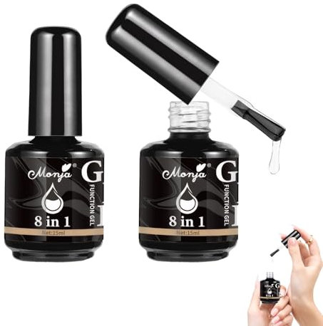 2 PCS Nail Glue Gel UV Glue Gel 8 in 1 Nagelkleber Für Kunstnägel 15ML Kleber Nägel UV Solid für Künstliche Nägel mit Klarer Spitze Geeignet für Nail Art Studio DIY Home