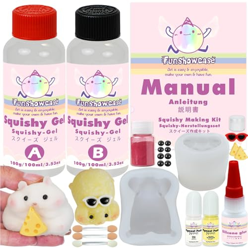 FUNSHOWCASE Squishy Bastelset Flüssigsilikon 2 Hamster Silikonformen Taba Fufu Squishy Maker