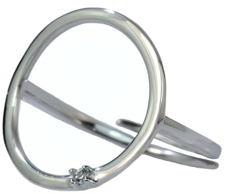 NicoWerk Anillo de plata 925 para mujer, elegante anillo de plata 925 con piedra, ajustable, sencillo y brillante - SRI1109