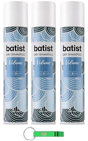 Batist Volume Dry Champú seco para cabello estructurado y voluminoso en 3 minutos, sin agua, para todo el cabello, 200 ml + llavero Beni Culinari gratuito