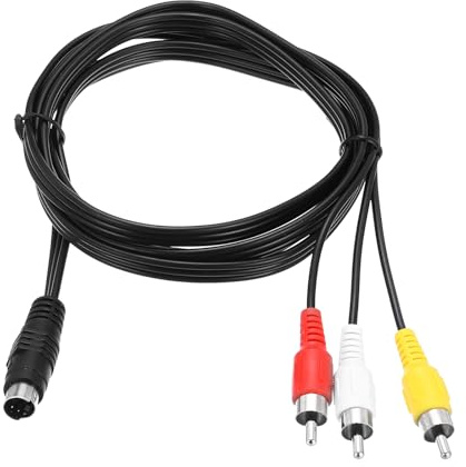 MECCANIXITY S Video Cable 5ft, 4 Pin S-Video Male to 3 RCA Male Composite Adapter Converter Transfer for TV Receiver Monitor