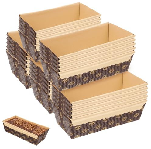 Garneck 25pezzi Teglie Per Plumcake Di Carta Rettangolari Resistenti All Olio e Alte Temperature Per Chioschi Tavole Calde e Shower