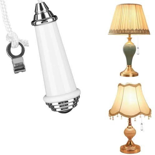 AuraBeen Ceramic Bathroom Light Pull Cord Switch with 150cm Extension, Handle & Connector for Ceiling Fans and Lights - Stylish and Durable Pull Cord Handle for Easy Use