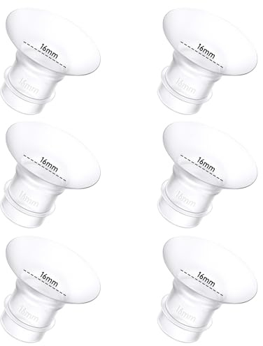 6Pcs Breast Pump Flange Insert 16mm Compatible with Momcozy/Spectra/Medela/eufy/Elvie/Lansinoh/Paruu P10 Breast Pump, Fit for Momcozy M5/M9/M6/V2 Pro/V2 pro/S12 Pro/eufy E10 S1 S1 Pro, 24mm Flange