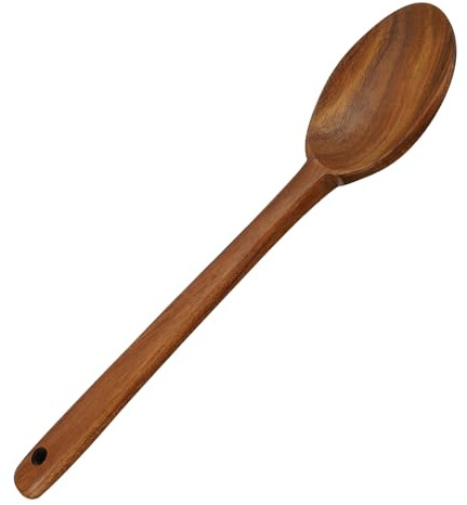 Alipis Cucharón De Madera De Teka Sin Lacar, Cuchara Sopera Para Cocina, Utensilio Resistente Mango Ergonómico, Apto Para Hogar y Restaurante, Utensilios De Cocina De Madera Natural