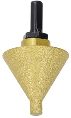 Hyuduo Foret à Chanfrein Diamant 50 mm, Foret à Fraise Polyvalent pour Carrelage, Marbre, Quartz, Granit – Tête Meuleuse Acier Allié Brasé, Tige Adaptateur M10