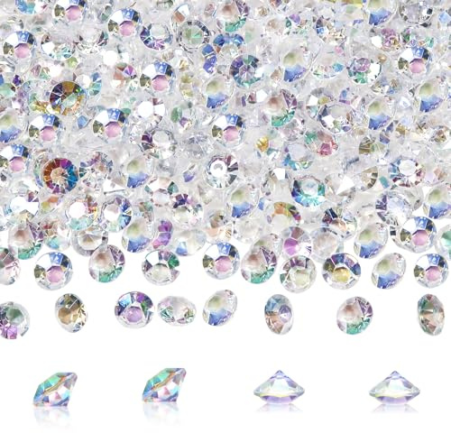 TOAOB 700 Stück Deko Diamanten 10mm AB Farbe Acryl Kristalle Dekosteine | Für Tischdekoration, Vasenperlen Vasenfüllung, Esstisch Deko Kristalle, Streudeko Glitzer Brillanten, Grußkarten DIY