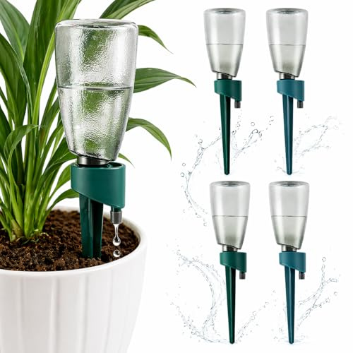 Riego Automático para Macetas, 4 Botellas de 500 ml con Goteo Ajustable