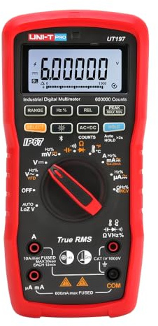 UNI-T UT197 Industrial True-RMS Digital Multimeter – 600,000-Count Display, IP67 Waterproof & Dustproof, 5-Meter Drop Protection, VFD Anti-Interference Mode