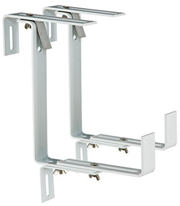 Dehner Blumenkastenhalter Profi für Rohrgeländer, 2 Stück, Metall, weiß