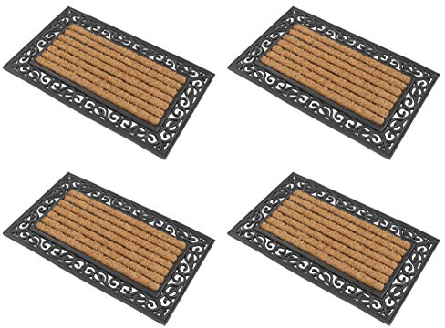 Kai Wiechmann Premium Fußmatte Gummi und Kokos eckig 4er Set 76 x 46 cm