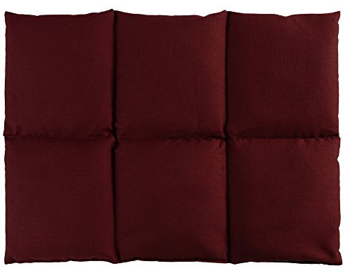 Rapssamenkissen groß 40x30cm 6-Kammer - weinrot - Wärmekissen Körnerkissen z.B. als Rückenkissen & Bauchkissen - Rapskissen 30x40 - weinrot