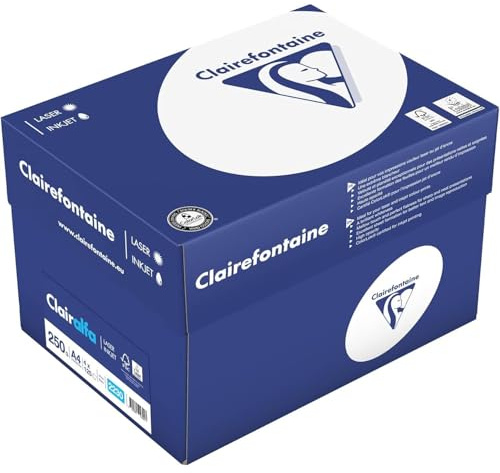 Clairefontaine 2230C - Ries Druckerpapier / Kopierpapier Clairalfa, extraweiß, DIN A4, 250g, 125 Blatt, Weiß, 1 Ries
