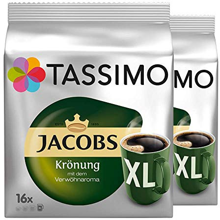 Tassimo Jacobs Kronung XL T Discs Pods - 2 Packs, 32 Servings