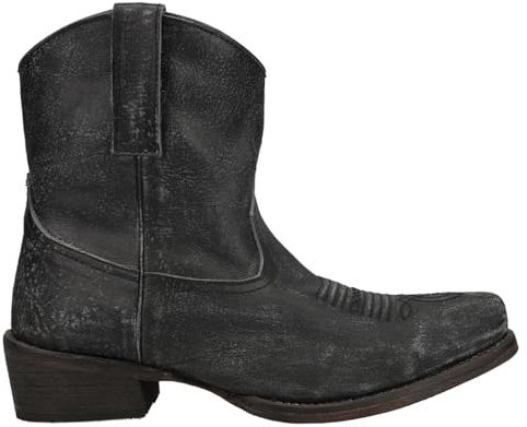 ROPER Womens Dusty Distressed Snip Toe Casual Boots Ankle Low Heel 1-2 - Black - Size 9 B