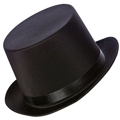 Wicked Costumes Adult Black Top Hat Fancy Dress Accessory – Victorian Satin Look Costume Hat for Magician, Gentleman & Party Outfits