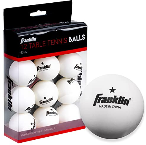 Franklin Sports Ping Pong Balls - Official Size 40mm White Table Tennis Balls - One Star Professional - Durable High Performance - 12 Pack