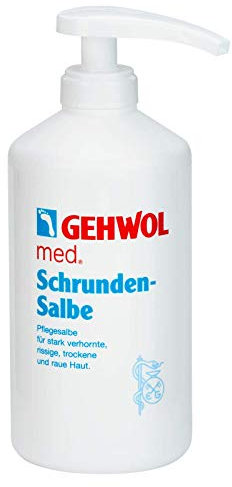 GEHWOL med. Schrunden Salbe, Pflegesalbe verhornte, rissige, trockene, raue Haut, 500 ml mit Spender