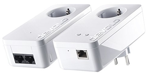 devolo dLAN 550+ WiFi Starter Kit Powerline WLAN über die Steckdose, 1x LAN Port, 2x Powerlan Adapter, PLC Netzwerkadapter, WLAN Verstärker, WiFi Booster, Access Point) weiß