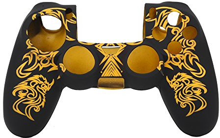 Hakeeta Soft Silicone Case Skin Grip Shell Cover for Sony Playstation 4 PS4 Controller Protector Case Faceplates Anti-slip for PS4 Cntroller Video Games (Yellow)