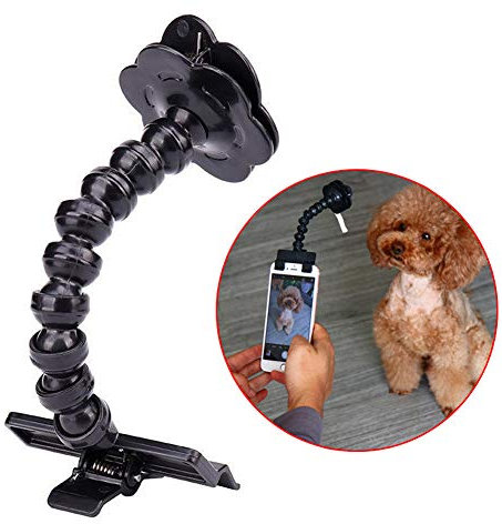 zosenda Bastone per Selfie per Animali Domestici, Bastone per Selfie Flessibile per Cani Asta per Foto di Giocattoli per Foto di Giocattoli, Clip per Smartphone Multifunzione Supporto