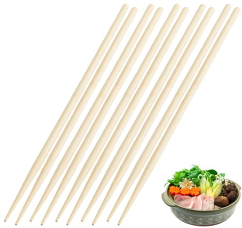 JapanBargain 3666, Extra Long Cooking Chopsticks Bamboo Wood Cooking Chop sticks for Frying Shabu Hot Pot Noodle, 15 inch, 5 Pair