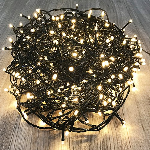 LED Tannenbaum Lichterkette Weihnachtslichterkette Warmweiß für Innen & Außen Weihnachtszeit Party grünes Kabel in verschiedenen Größen [Energieklasse A+], LED Lichterbaum/Kette:500 LED