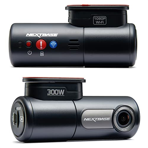 Nextbase 300W Mini Dash Cam Full 1080p/30fps HD Recording Using a rotating 6G lens for all vehicle types– Hidden in Car 140° Front Car Dash Cam – Wifi, Parking Mode, Loop Records