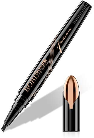 Eyebrow Pencil - Tattoo Eyebrow Pen with Fork Tip Long-lasting Waterproof Microblading Eyebrow Pen and Smudgeproof Brow Pen for Naturally Defined Eyebrows(Black)