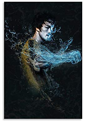 RTYUB Kung Fu Star Bruce Lee Wandkunst, Wohnzimmer und Schlafzimmer, 60 x 90 cm