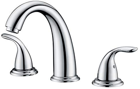 sumerain 2 Handle Widespread Roman Tub Faucet with Valve Chrome Finish, High Flow