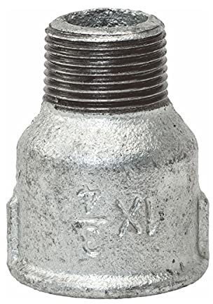 Temperguss-Gewindefitting verzinkt Reduziermuffe, IG x AG 1 x 1/2 Zoll, Typ 246, DVGW