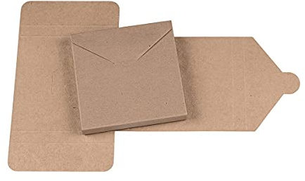 Braune FaltschachtelMailer 125, 125 x 125 x 15 mm, Kraftkarton, für CDs, Fotos, Karten - 10 Stk./Pack
