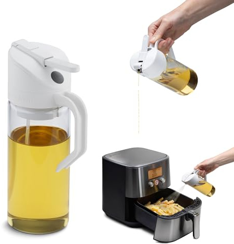 Dreamfarm Oileroo Lite 3-in-1 Plastic Oil Pourer, Sprayer & Doser - 1 Tablespoon Spray/Dose - White