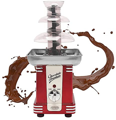 Fuente de Chocolate Potencia 70 W, 3 Alturas, Diseño Retro, Desmontable, para Todo Tipo de Chocolate