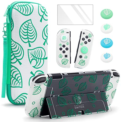 BRHE Switch Protection Étuis pour Nintendo Switch OLED, Housse de Transport Ensembles d'accessoires Pochette pour Switch avac Protection Ecran Verre Trempé et Poignées Couvre