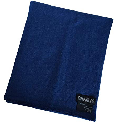 Mimi & Thomas Pure 100% Cashmere Woven Unisex Scarves (Navy)
