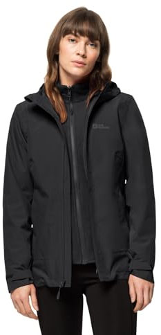 Jack Wolfskin Damen Moonrise 3in1 Jkt W Jacket, Schwarz, XL EU