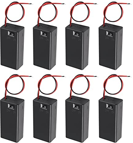 AEDIKO 8pcs 9V Battery Holder 9V Battery Holder with Switch 9V Battery Case with Switch 9V Battery Case Holder with Cover Storage Case Holder