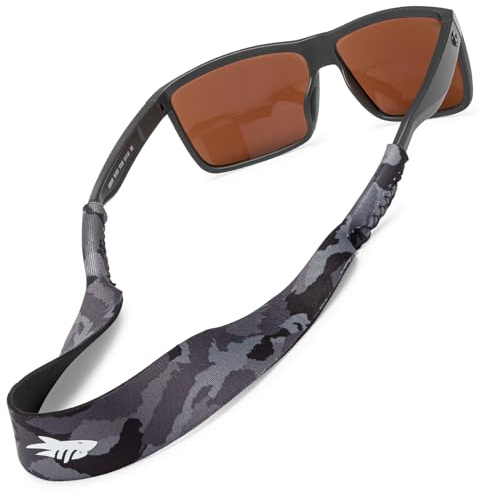 Pilotfish Schwimmendes Sonnenbrillenband, hochwertiger, leichter Neopren-Brillenhalter, perfekte Größe für Männer und Frauen, schwarzes Tarnmuster