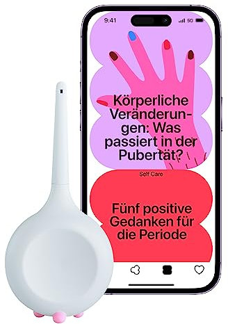 Teena - die smarte Begleitung durch die Pubertät I Perioden Tracker für Teenager mit Vorhersage der Menstruation und informativer App I Pastel Pink