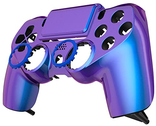 eXtremeRate Cover Custodia Touchpad Compatibile con ps4 PRO Slim Controller,Ghost Copertura Frontale Case Scocca Touchpad Compatibile con ps4 Joystick JDM-040/050/055-Camaleonte Viola Blu