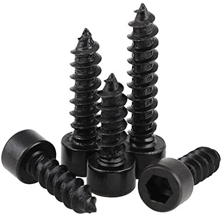FEEIMOL Kohlenstoffstahl Selbstschneidende Schrauben Schwarz Innensechskantschrauben M5x25mm (30 Stück)