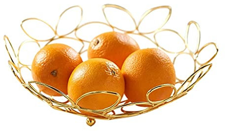 OUSIKA Cesto di frutta Ciotola Cesto di frutta Cestini di frutta e verdura da appoggio Ciotola Vassoio for bancone Cucina Decorativo for tavolo Piatti (Color : Gold)