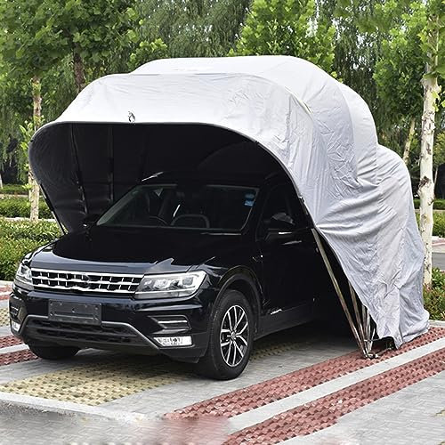 Cobertizo de estacionamiento para Coche, Cubierta telescópica Plegable semiautomática para Garaje, Resistente a la Lluvia, Retardante de Llama, Cubierta Gruesa y cálida para Coche al Aire Libre