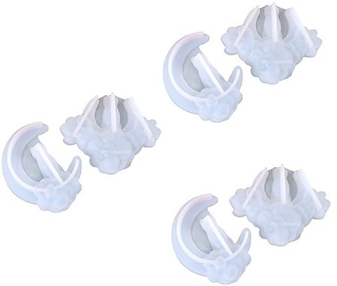 COHEALI 6piezas Molde De Silicona Para Colgantes De Gato y Luna Molde De Resina Epóxica Para Joyería y Decoración Fácil De Usar y Limpiar